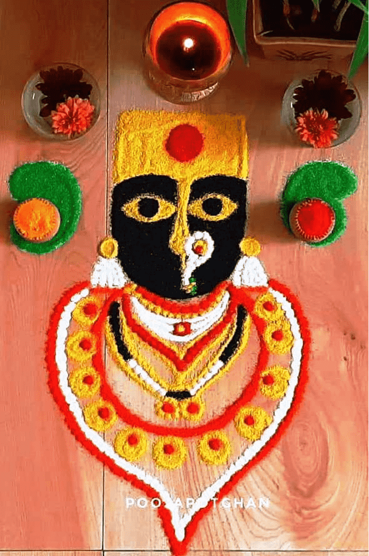 Slightly Haldi Kumkum Rangoli