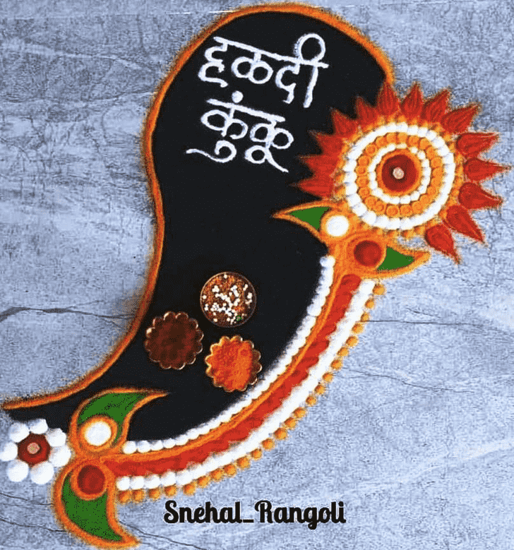 Splendid Haldi Kumkum Rangoli