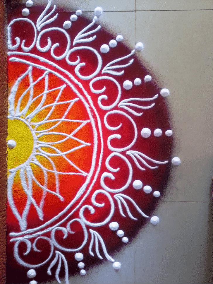 Admirable Half Circle Rangoli Design