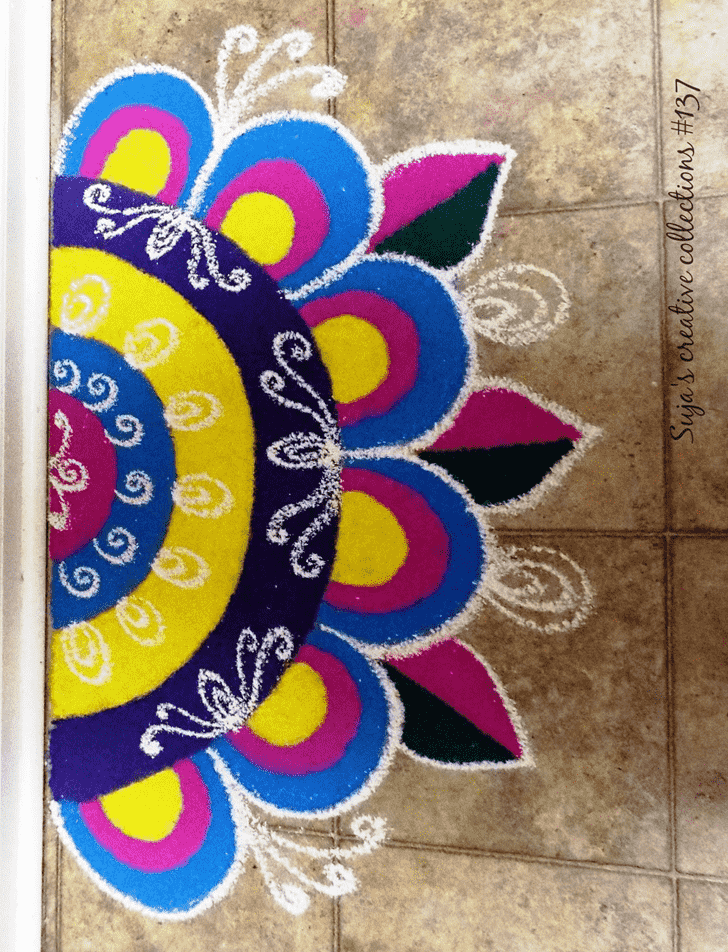 Adorable Half Circle Rangoli