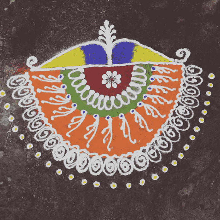 Alluring Half Circle Rangoli