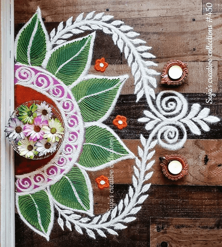 Angelic Half Circle Rangoli