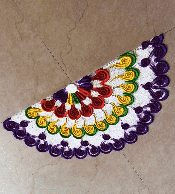 Appealing Half Circle Rangoli