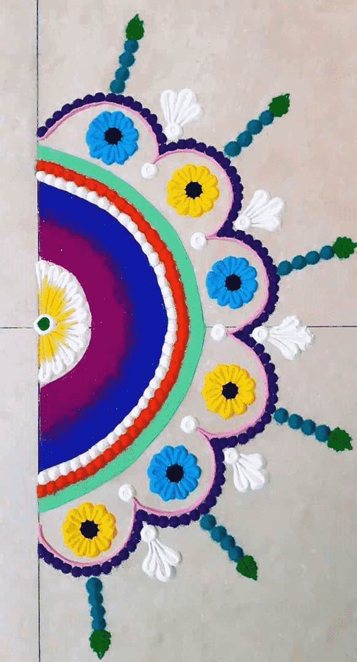 Comely Half Circle Rangoli