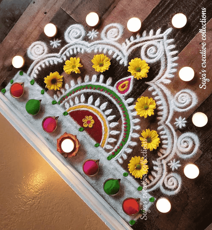 Elegant Half Circle Rangoli