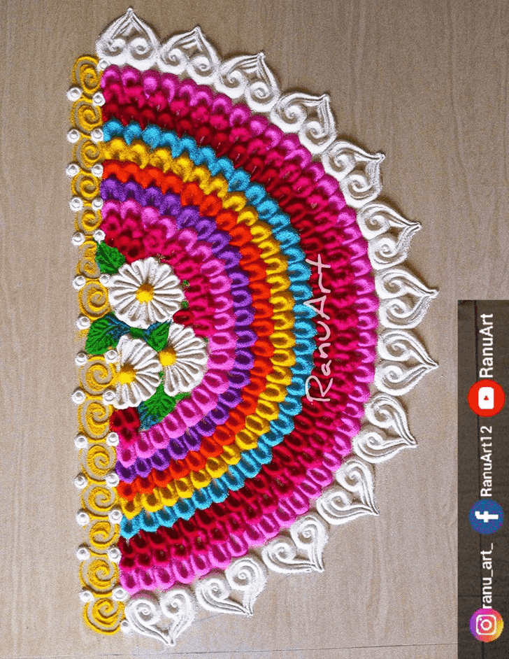 Enticing Half Circle Rangoli