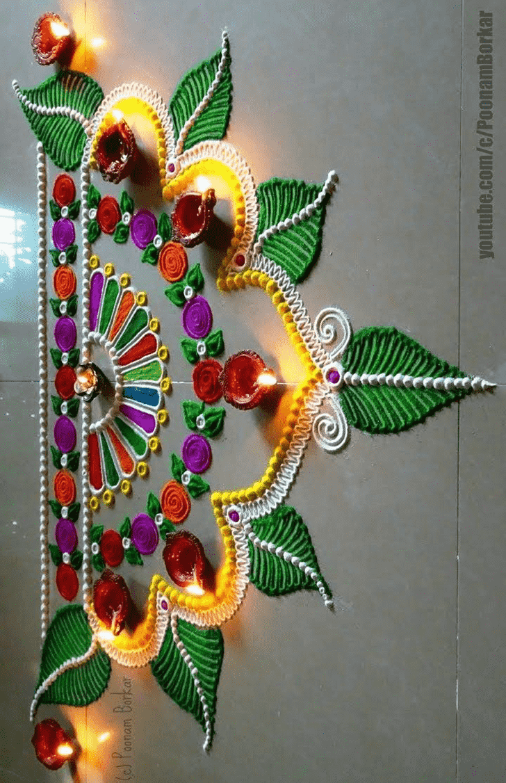 Excellent Half Circle Rangoli