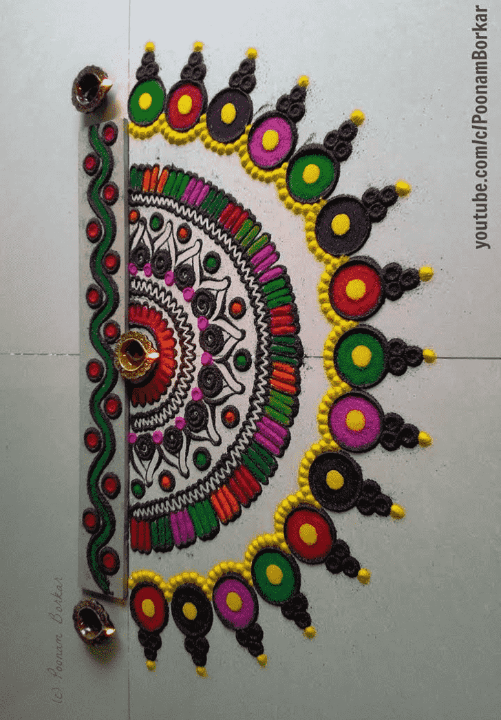 Good Looking Half Circle Rangoli