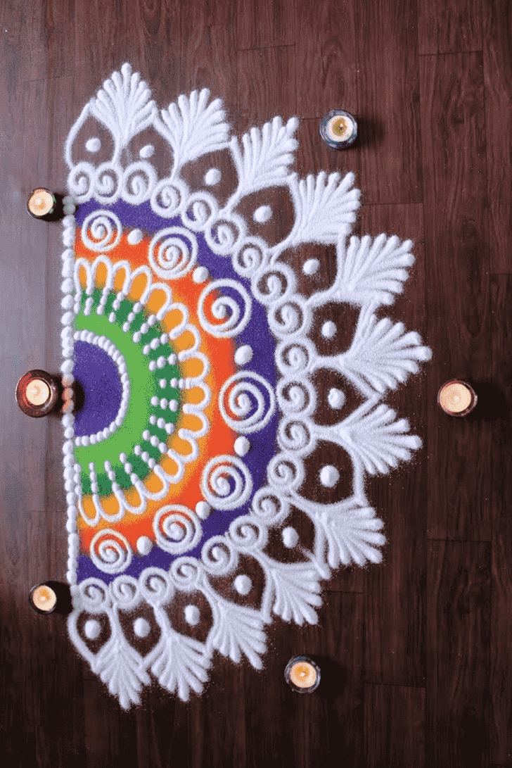 Gorgeous Half Circle Rangoli