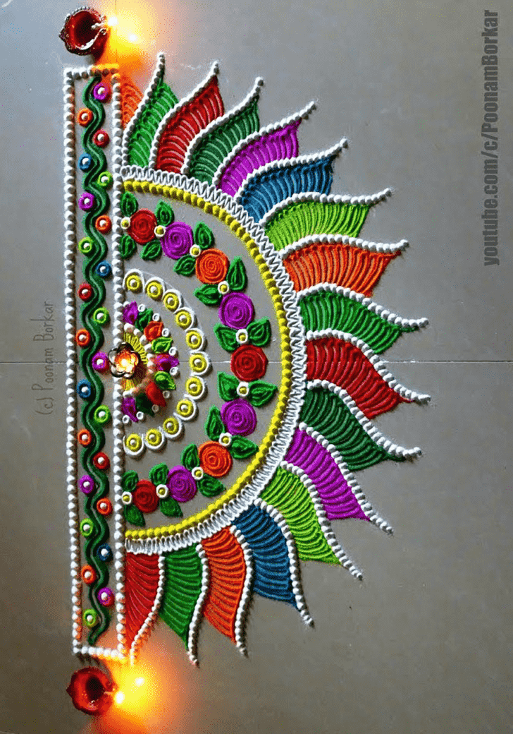 Graceful Half Circle Rangoli