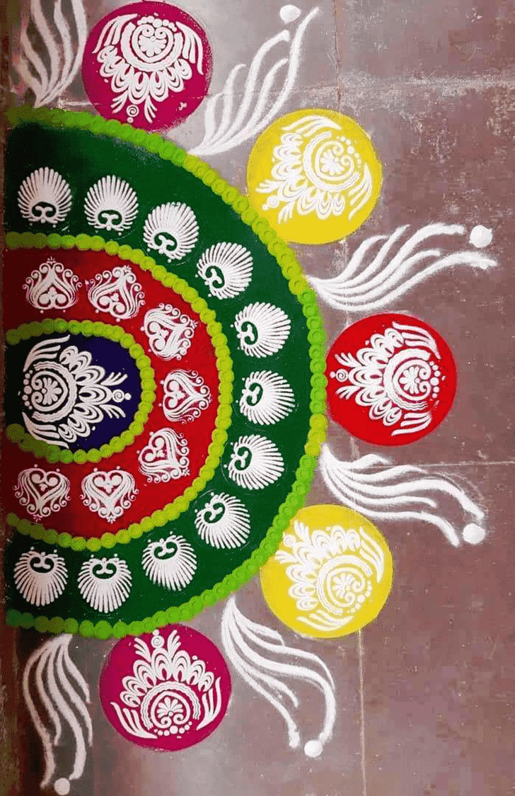 Marvelous Half Circle Rangoli