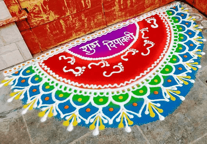 Nice Half Circle Rangoli