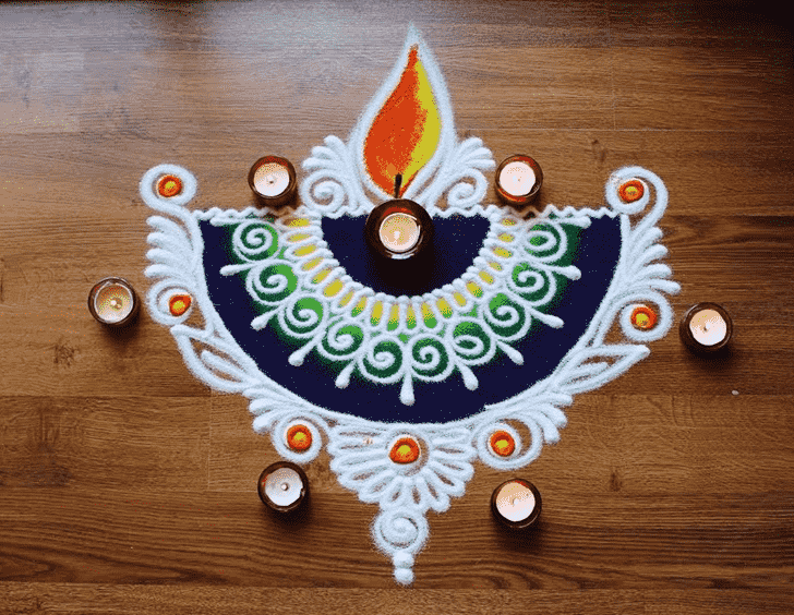 Pleasing Half Circle Rangoli