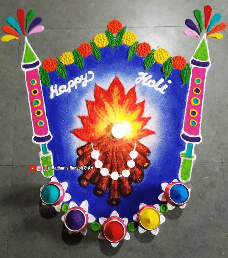 Hard Happy Holi Rangoli