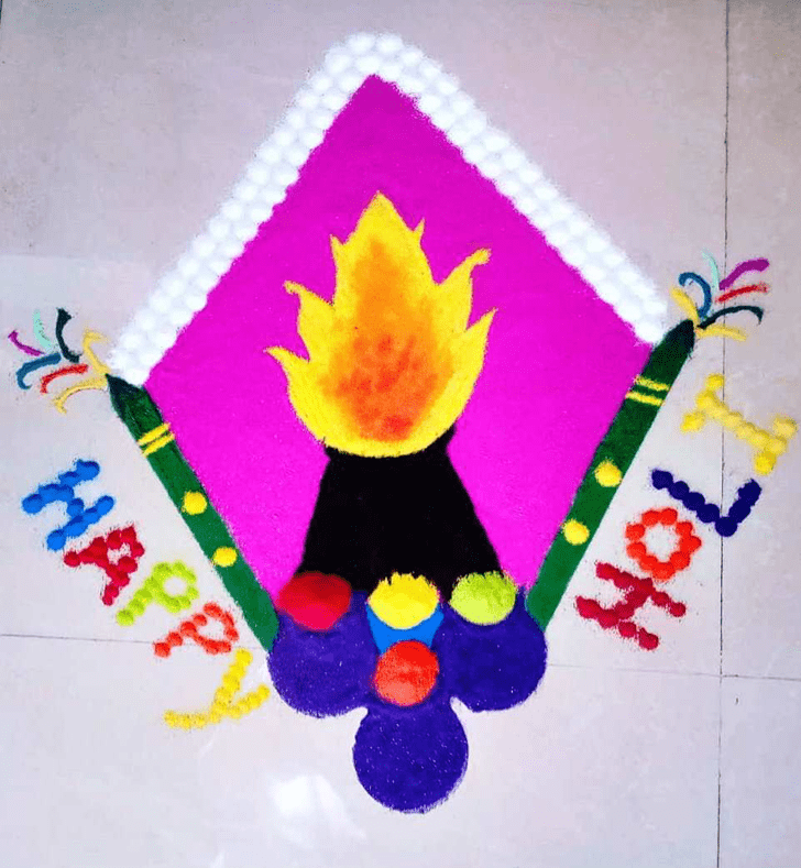 Elegant Happy Holi Rangoli