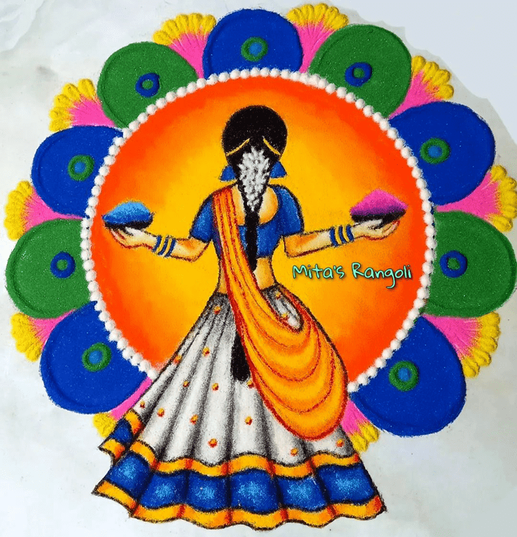 Exquisite Happy Holi Rangoli