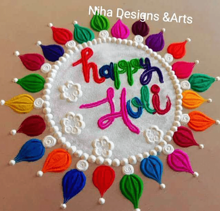 Good Looking Happy Holi Rangoli