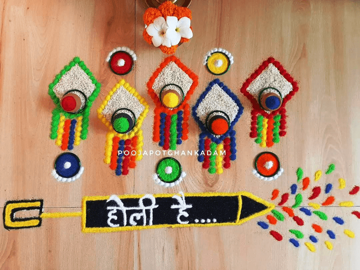 Magnetic Happy Holi Rangoli