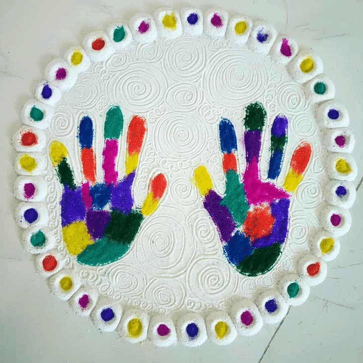 Pretty Happy Holi Rangoli