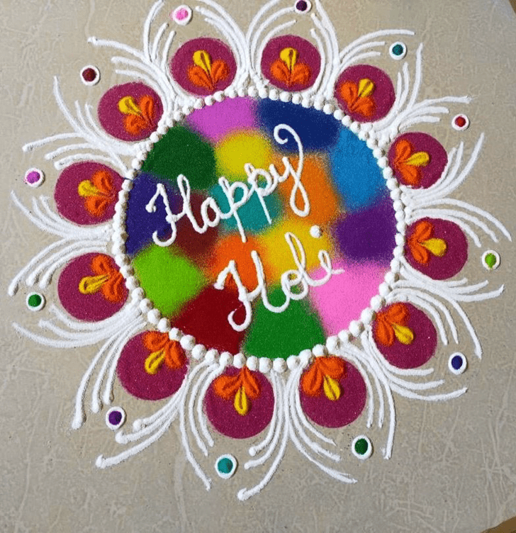 Slightly Happy Holi Rangoli