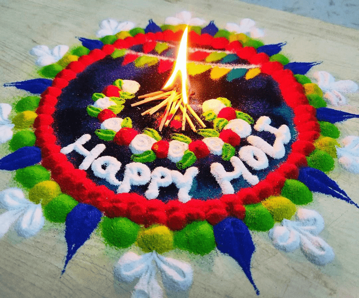 Splendid Happy Holi Rangoli