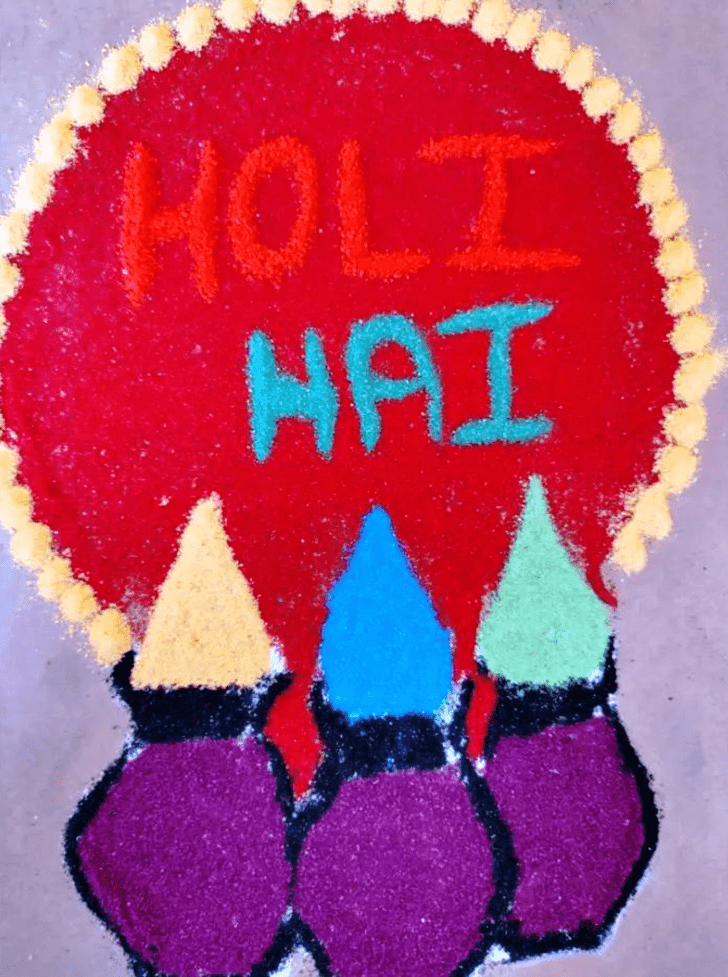 Superb Happy Holi Rangoli