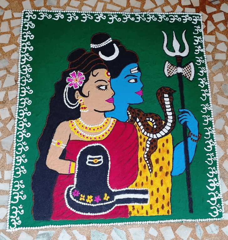 Graceful Hartalika Teej Rangoli