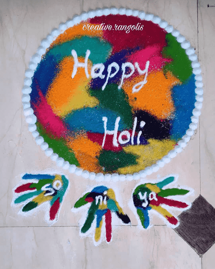 Admirable Holi Rangoli Design