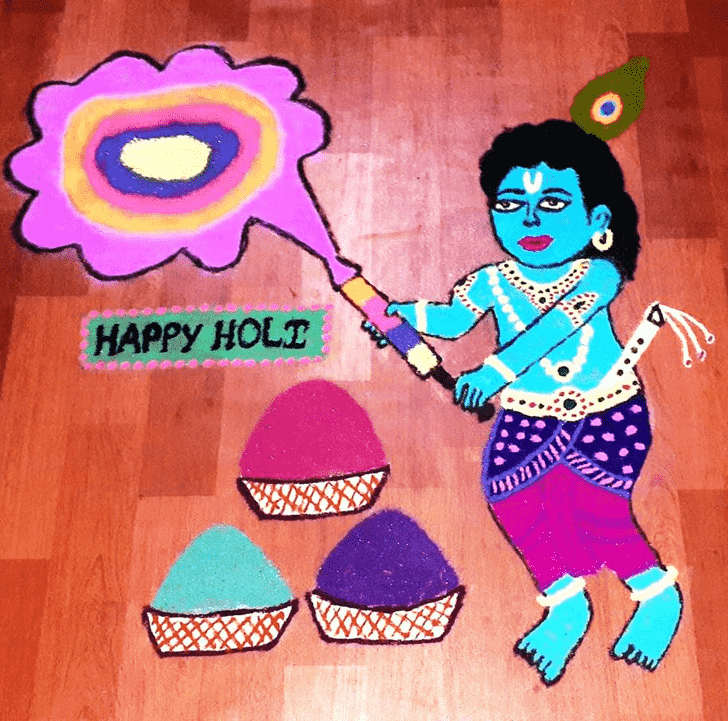 Alluring Holi Rangoli