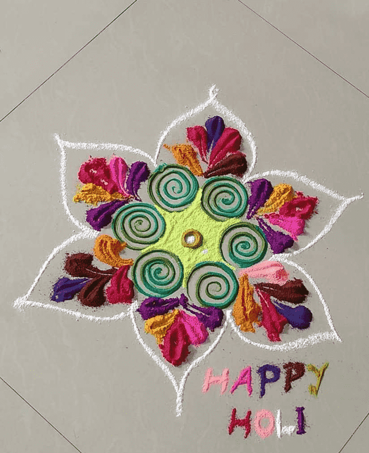 Dazzling Holi Rangoli