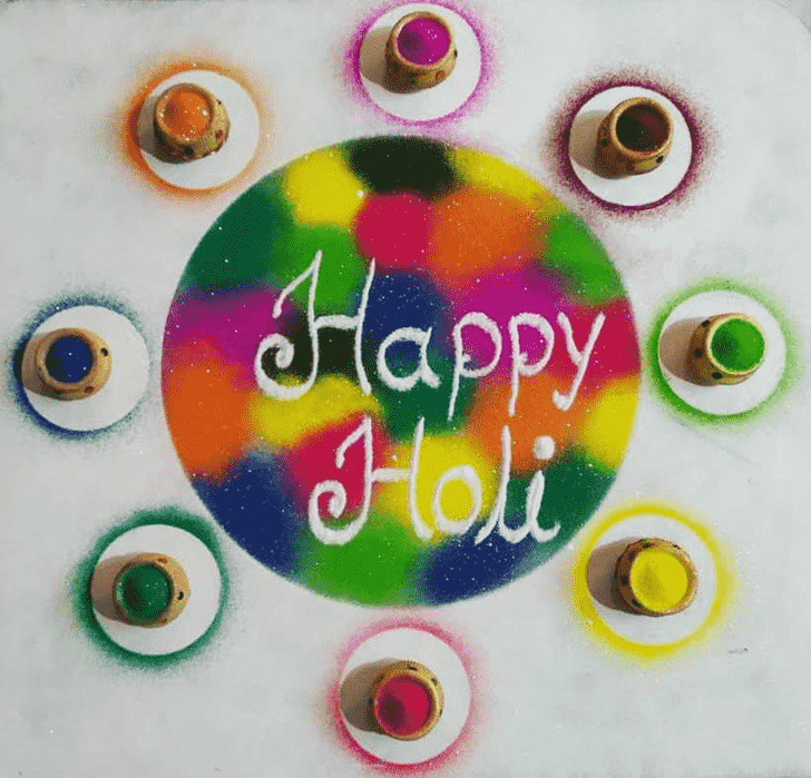 Delicate Holi Rangoli