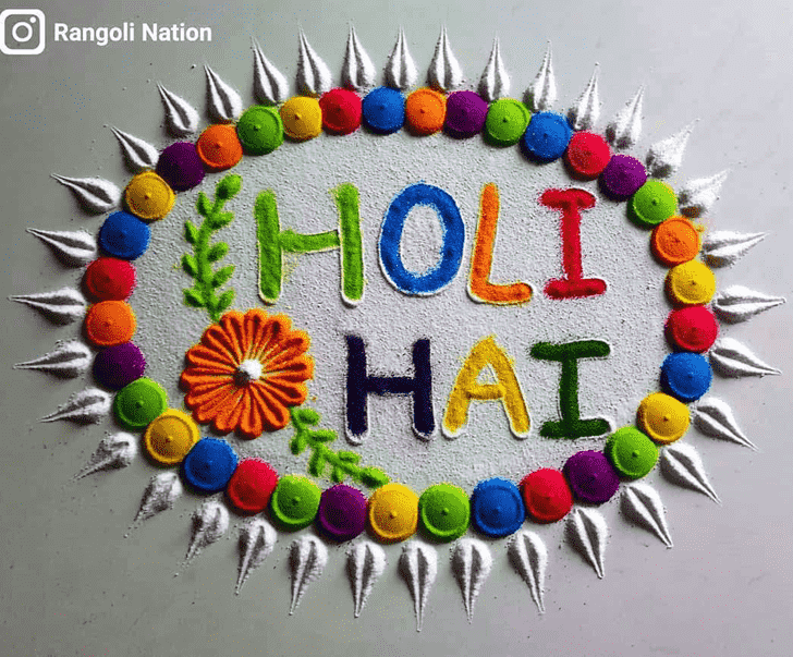 Good Looking Holi Rangoli