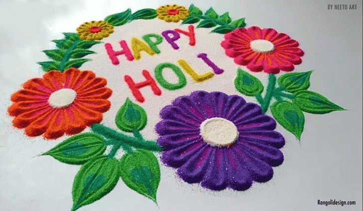 Graceful Holi Rangoli