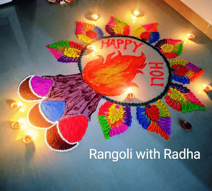 Awesome Holi Rangoli