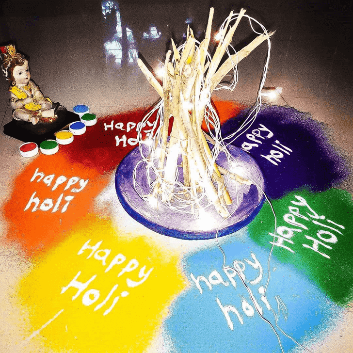 Mesmeric Holi Rangoli