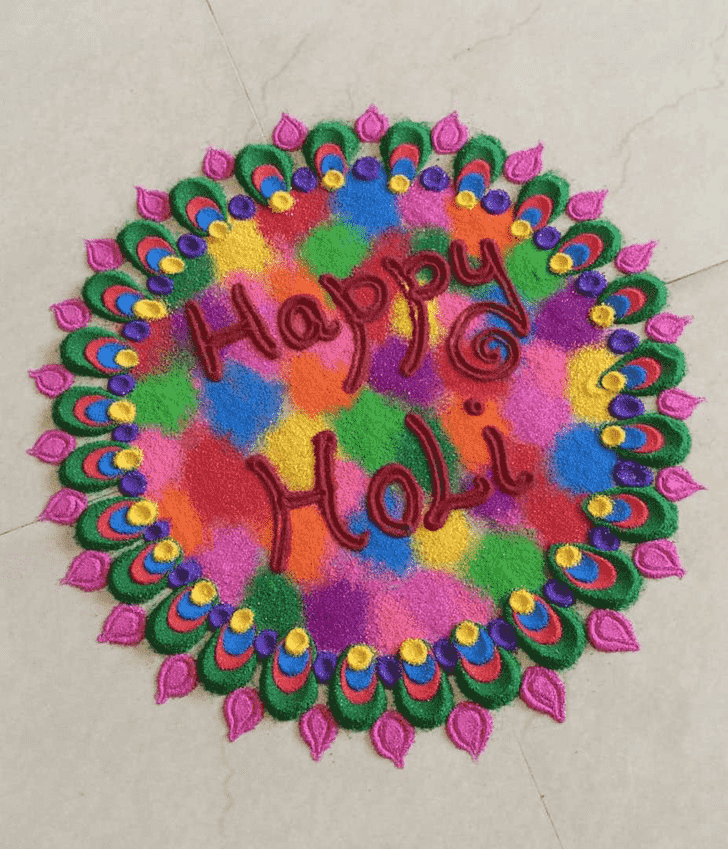 Nice Holi Rangoli