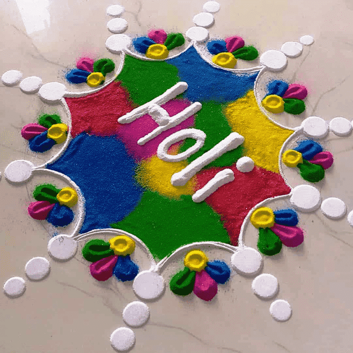 Pleasing Holi Rangoli