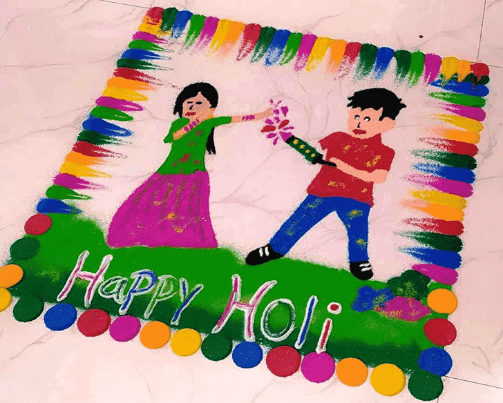 Radiant Holi Rangoli