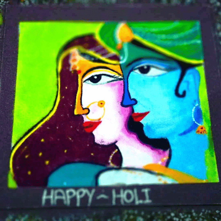 Stunning Holi Rangoli