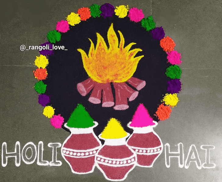 Delicate Holika Dahan Rangoli