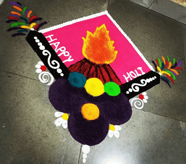 Delightful Holika Dahan Rangoli