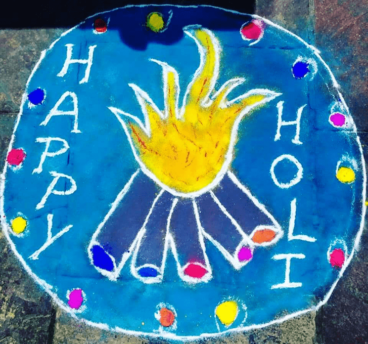 Excellent Holika Dahan Rangoli