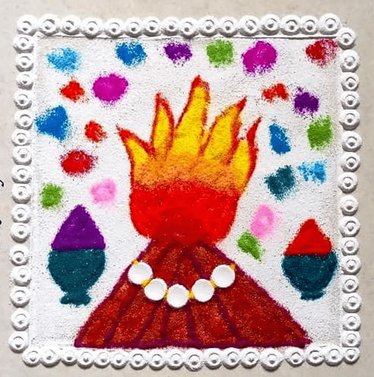 Exquisite Holika Dahan Rangoli