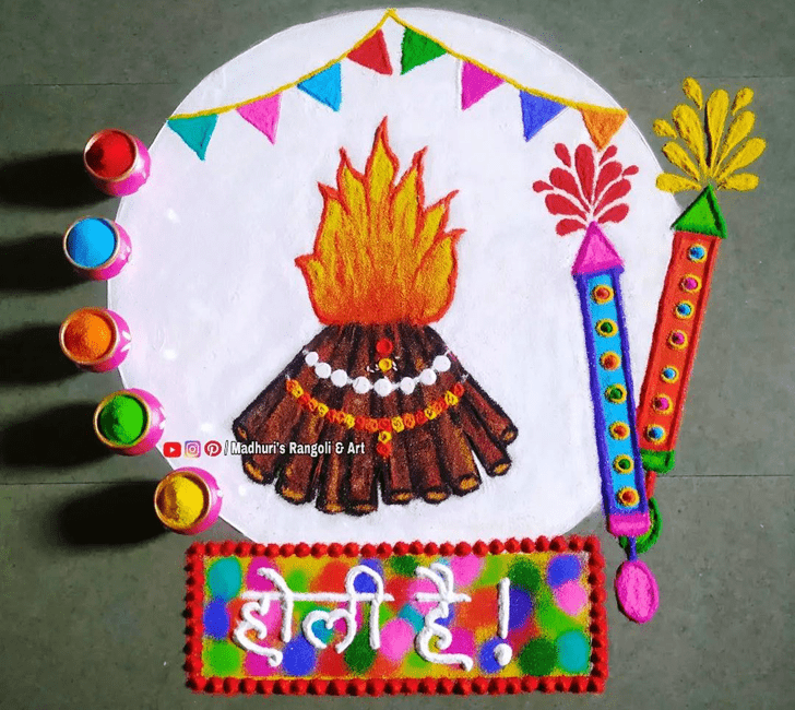 Gorgeous Holika Dahan Rangoli