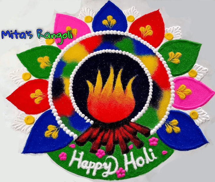 Marvelous Holika Dahan Rangoli