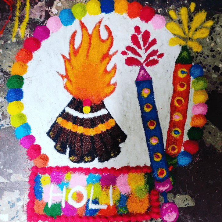 Mesmeric Holika Dahan Rangoli