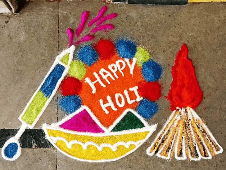 Nice Holika Dahan Rangoli