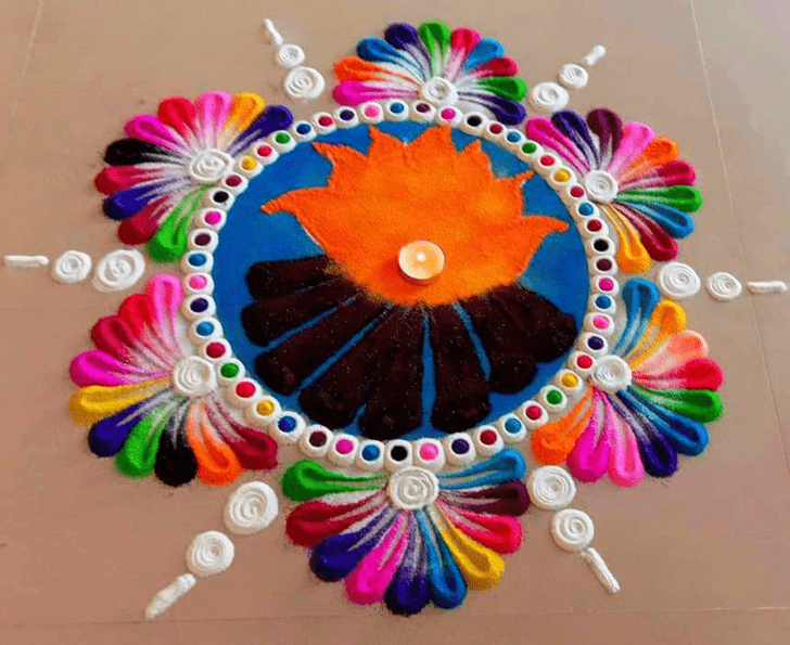 Pleasing Holika Dahan Rangoli