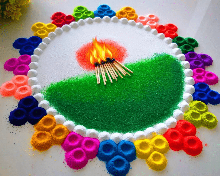 Ravishing Holika Dahan Rangoli