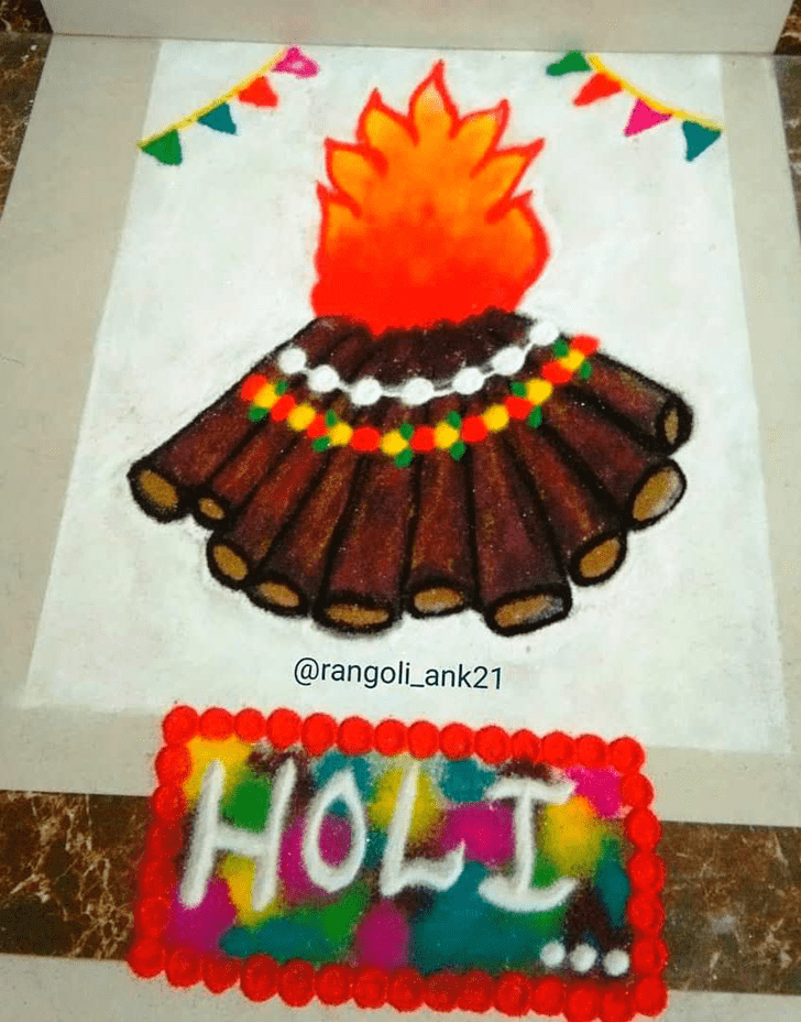 Resplendent Holika Dahan Rangoli